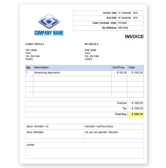 free invoice template with quantity and description