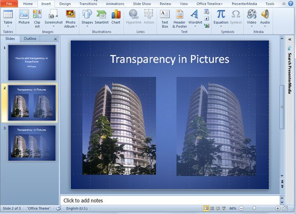 How to add transparency to a picture in powerpoint