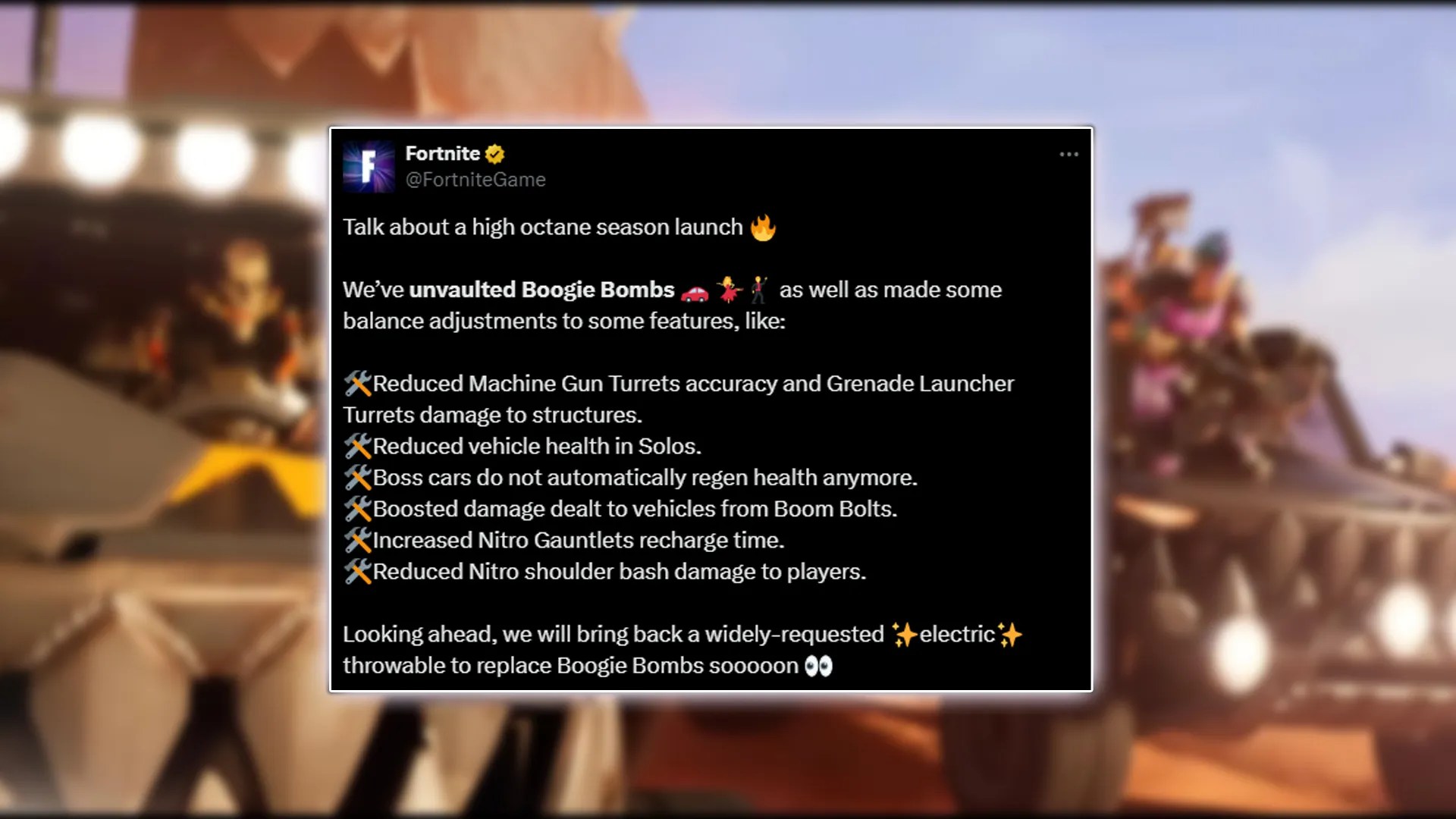 Fortnite Hotfix May 30 Vehicle Nerfs Boogie Bombs And More 1x.webp