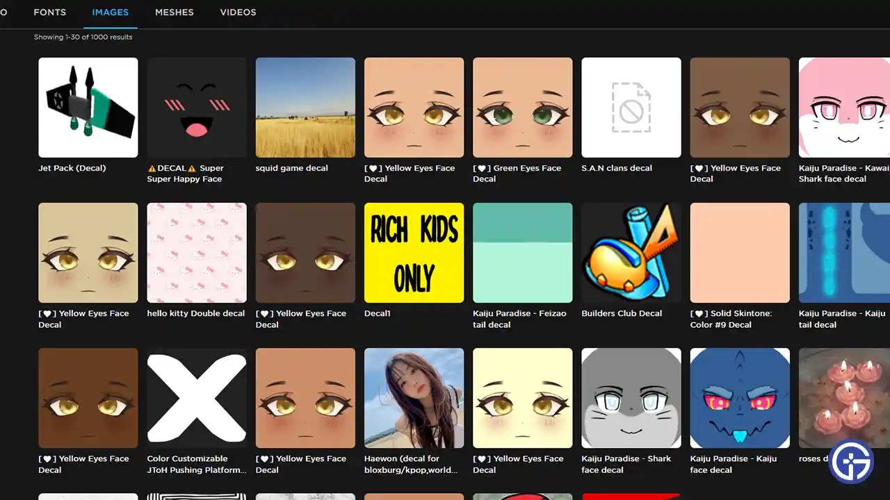 Roblox Decals Codes Image ID List 2025 Roblox Decals List.webp