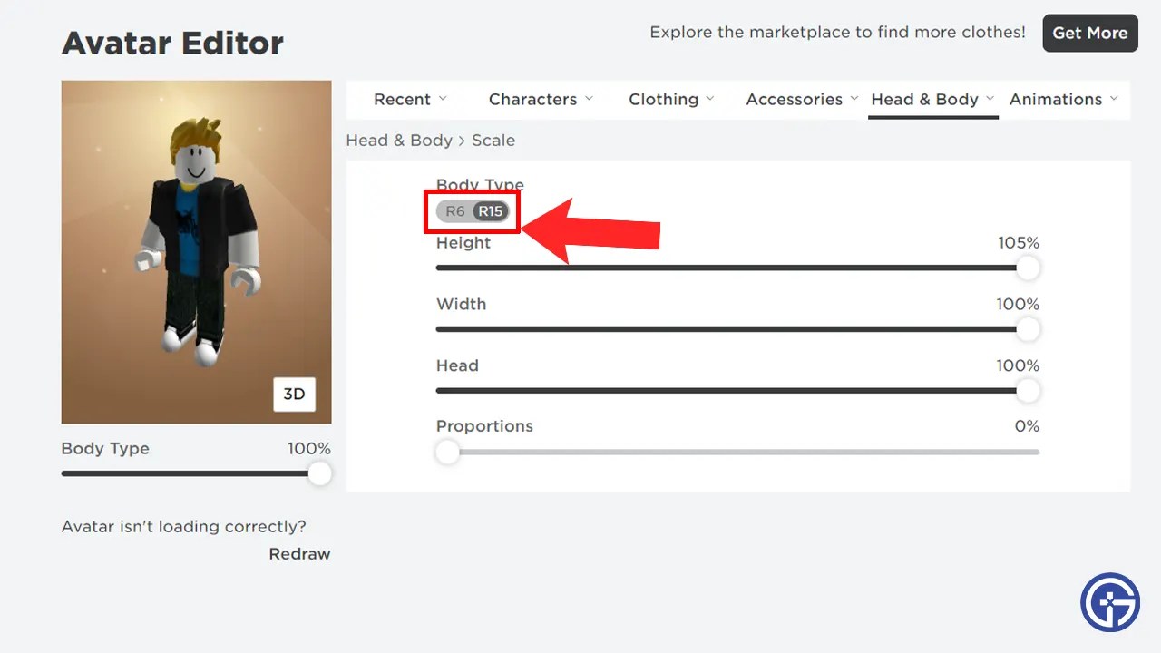 How To Enable R15 Avatar In Roblox Steps Guide Gamer Tweak How To Enable R15 Avatar In Roblox Change Character Body Switch Between R6 R15.webp