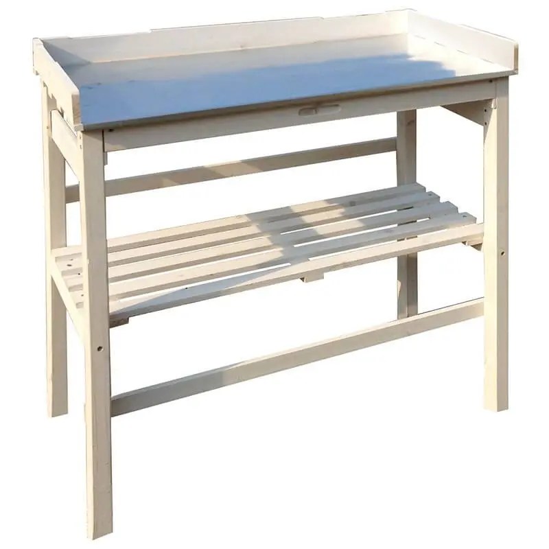 China New Cheap Elegant Design Outdoor Wooden Garden Plant Table Shelf Eyg001 Manufacturer And Supplier Easy