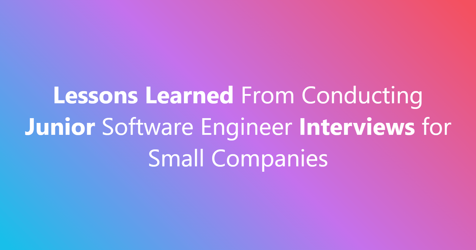 Lessons Learned From Conducting Junior Software Engineer Interviews For - Download Professional Landscape Wallpaper | Ultra HD