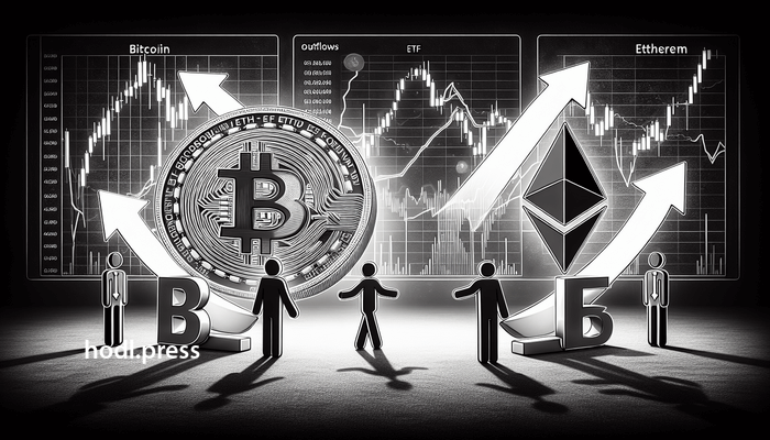 Bitcoin ETF Abflüsse, Ethereum ETF Zuflüsse steigen