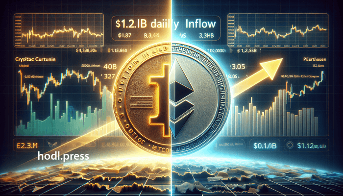 ETFs de Bitcoin e Ethereum recebem US,23B diariamente