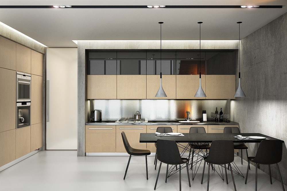 Simple Wood Panel Kitcheninterior Design Ideas