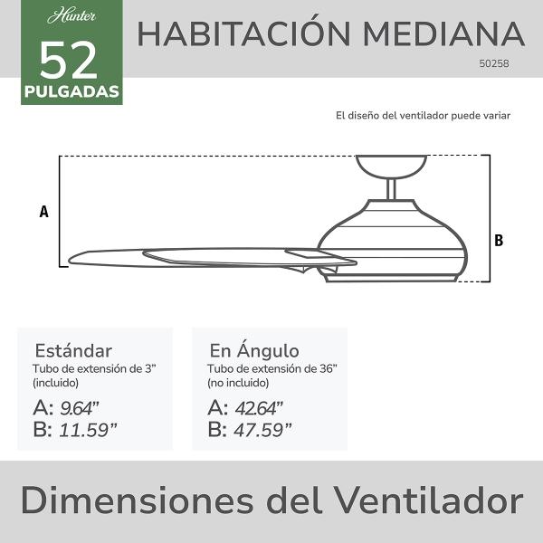 Ventilador de techo cabo frío 52\" moderno para exterior bronce