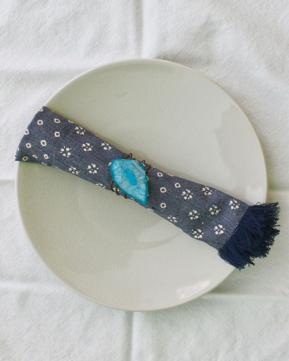 Agate Napkin Rings Plate