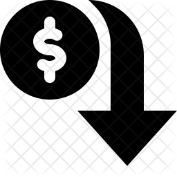 Down Decrease Money Value Investment Arrow Icon Download On Iconfinder - Professional High Resolution Gradient Photos | Free Download