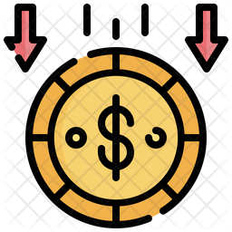 Dollar Rate Decrease Icon Currency Decrease Icon Dollar Sign Symbol Usd Currency 48845770 - HD Geometric Arts for Desktop