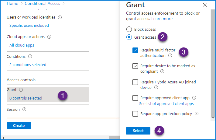 Setup azure conditional access + multi factor authentication mfa