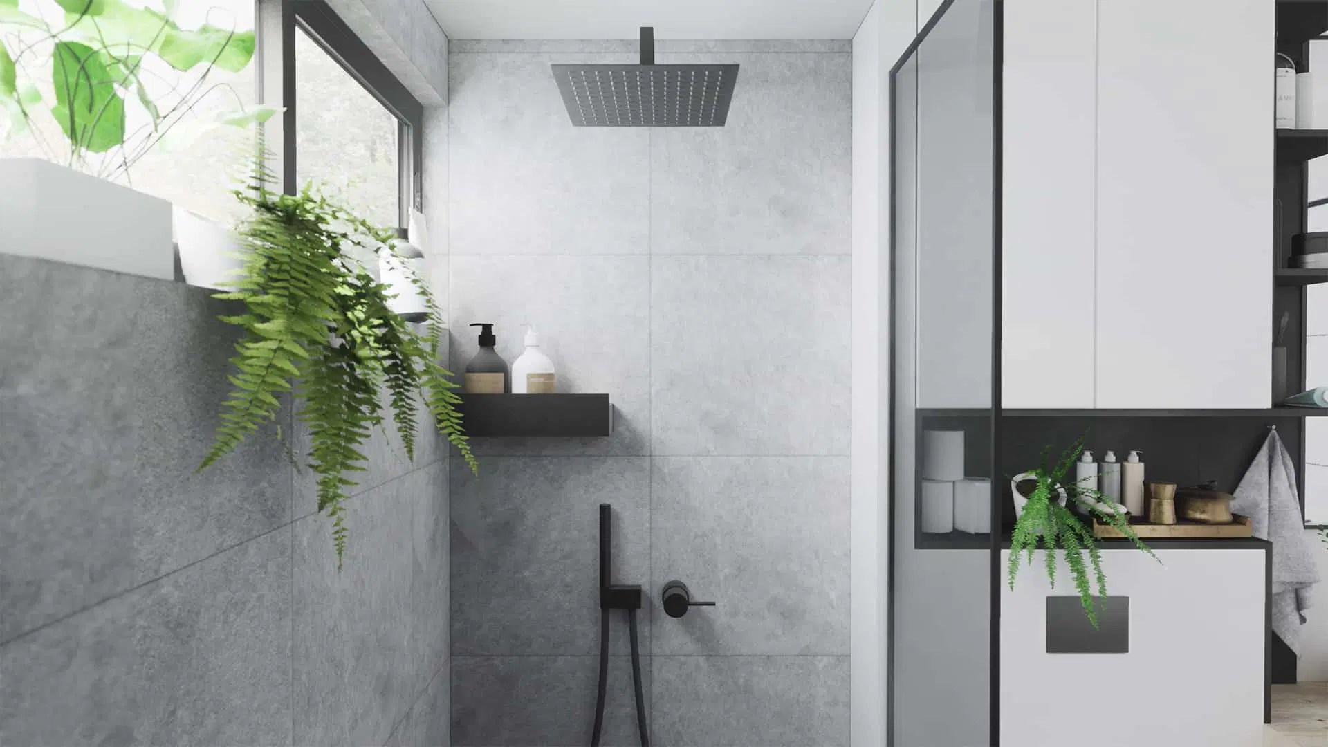 Compact Bathroom Interior Designio - Beautiful Abstract Design - 4K