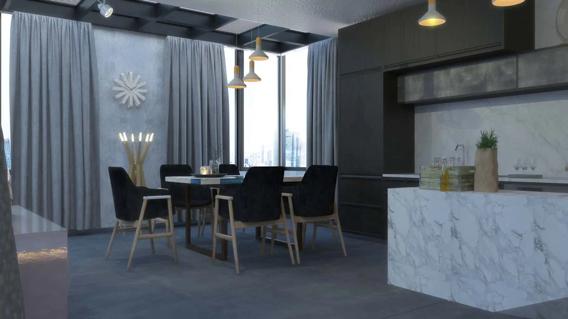 Modern Studio Interior Designio - Dark Pattern Collection - High Resolution Quality