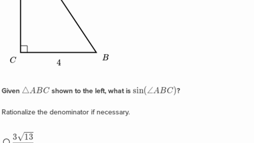 Improve your math knowledge with free questions in trigonometric ratios in similar right triangles and thousands of other math skills. Trigonometric ratios in right triangles (practice) | Khan ...