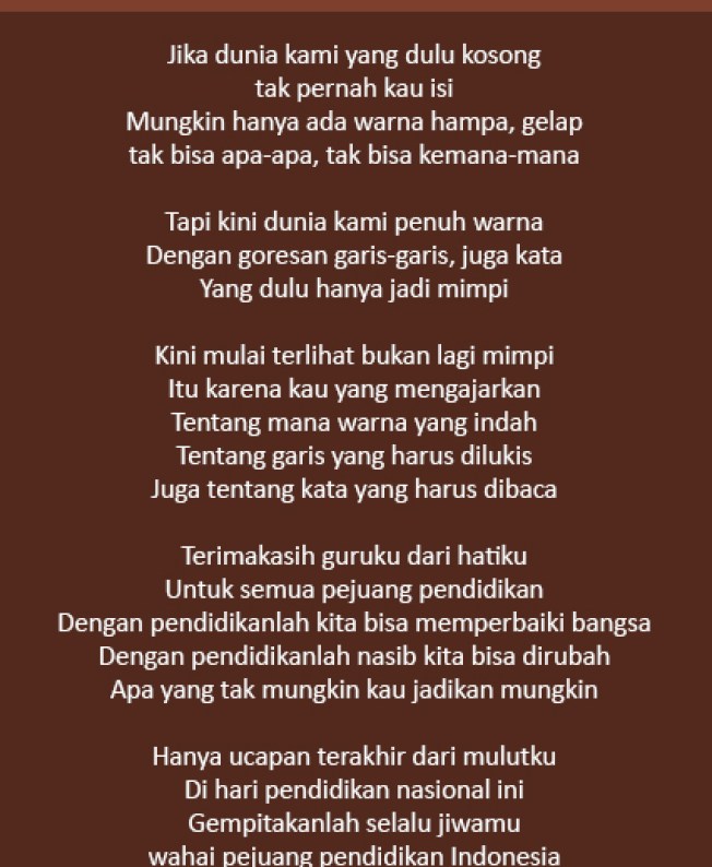 Puisi tema pendidikan