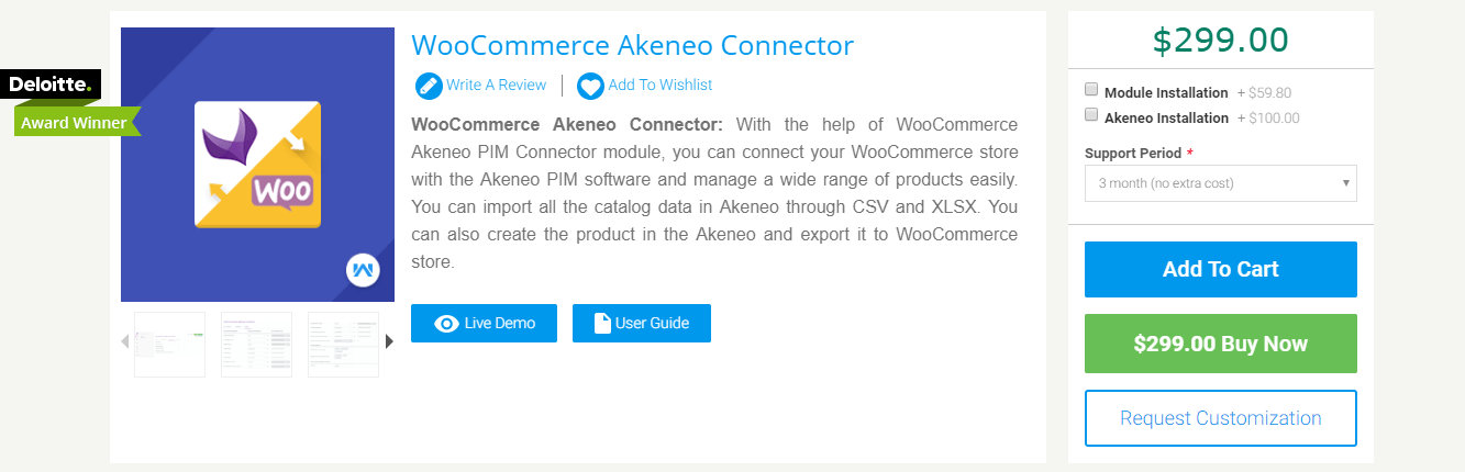 The fastest way to link your product catalog to wordpress · connection between your wordpress site and other apps. Akeneo Pim Connector Learnwoo