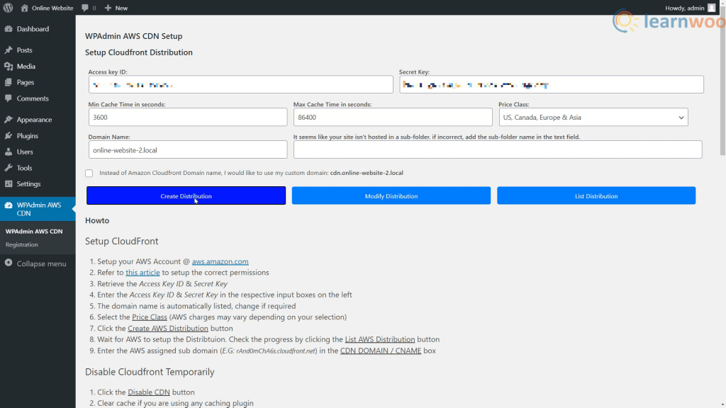 How to use amazon cloudfront to speed up your wordpress site. How To Configure Cdn With Wordpress Using Amazon Web Services Aws With Video Learnwoo