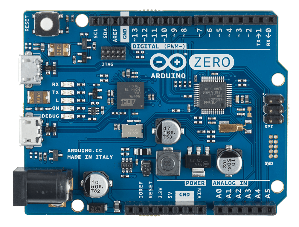 Top view of the new Arduino Zero