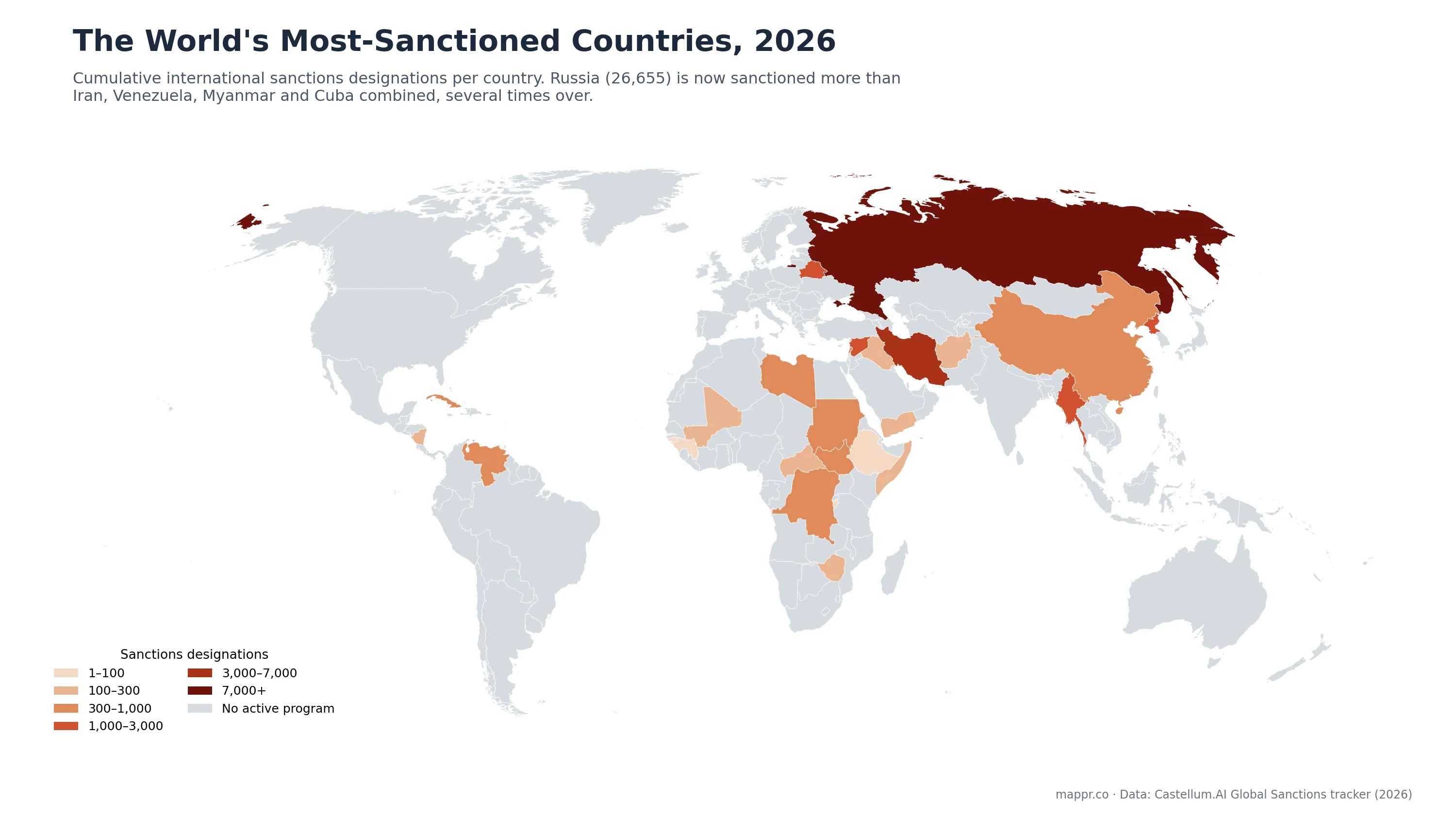 Sanctions By Country 2026 Most Sanctioned Nations Mapped Sanctions Intensity Map 