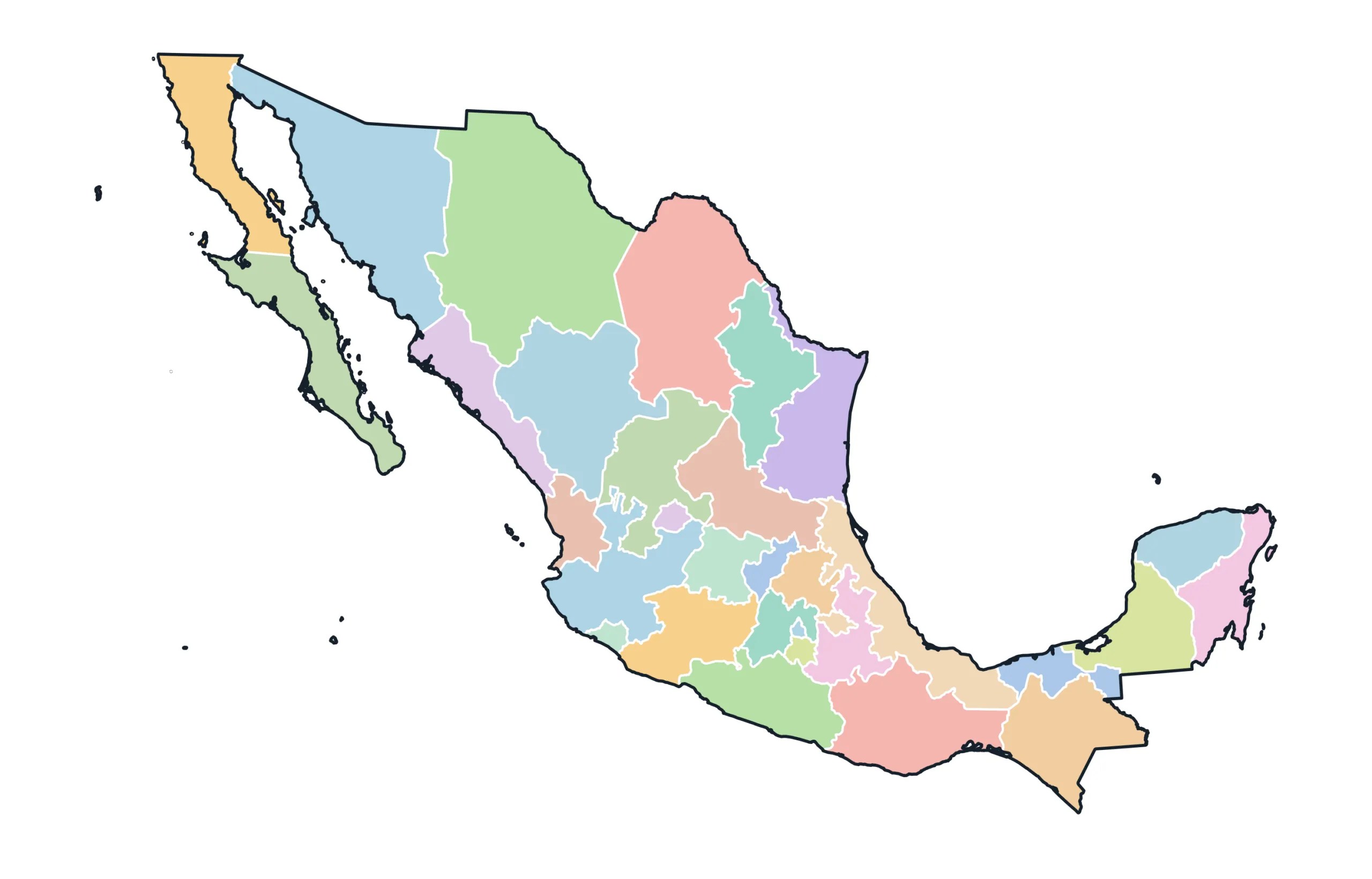 Mexico Blank Maps Mappr Mexico Blank Map Scaled 