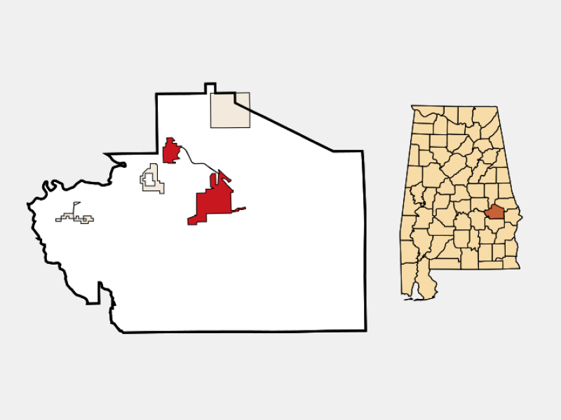 Tuskegee AL Geographic Facts Maps MapSof Net Tuskegee Locator Map Image 151501 