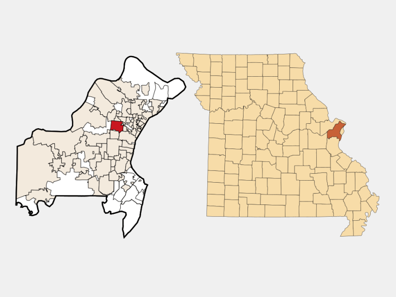 Overland MO Geographic Facts Maps Mapsof Net Locator Map Image 148670.