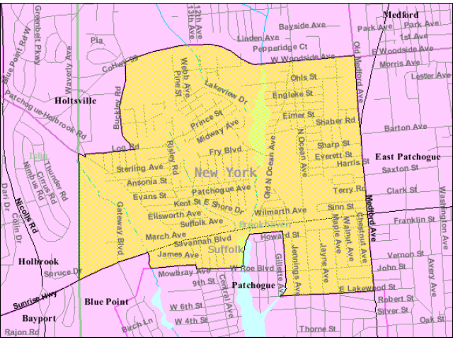 North Patchogue NY Geographic Facts Maps Mapsof Net Locator Map Image 154856.