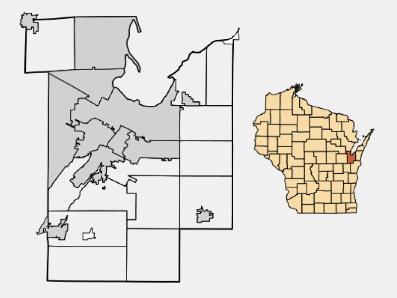 Suamico WI Geographic Facts Maps MapSof Net Suamico Locator Map Image 152442 