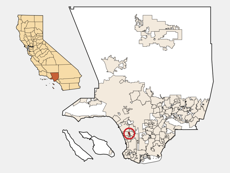 Del Aire CA Geographic Facts Maps MapSof Net Del Aire Locator Map Image 153063 