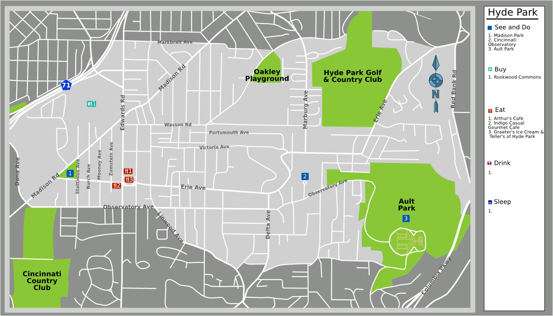 Cincinnati Hyde Park Map MapSof Net Cincinnati Hyde Park Map 