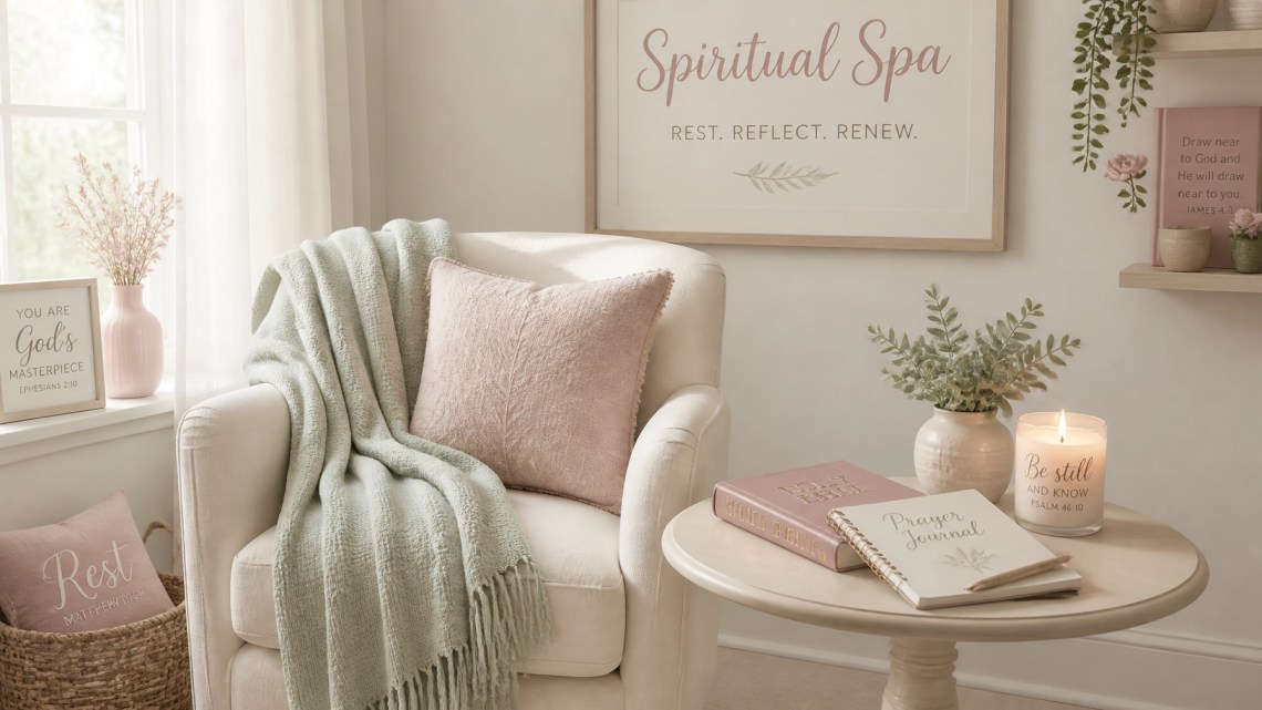A peaceful spiritual spa corner for reflection