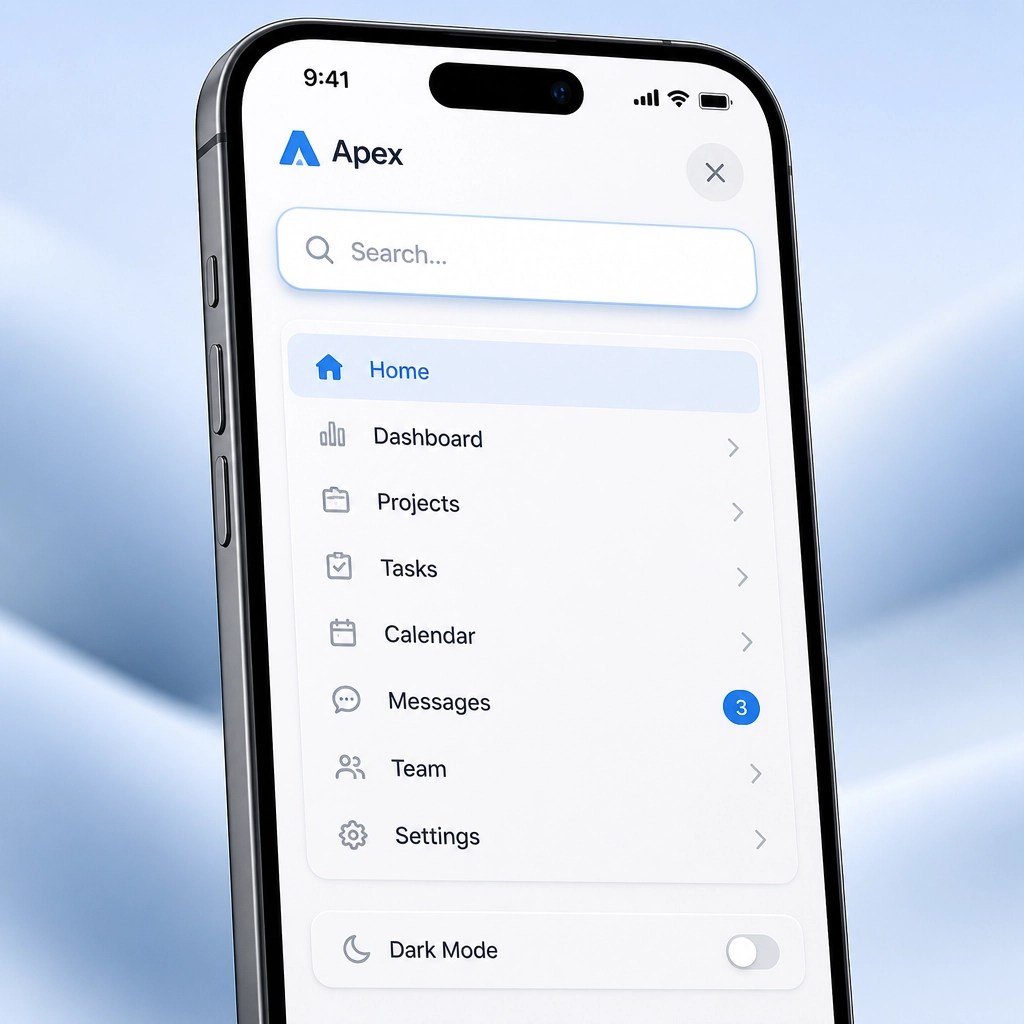 A high-quality digital illustration of a mobile search interface on a smartphone.