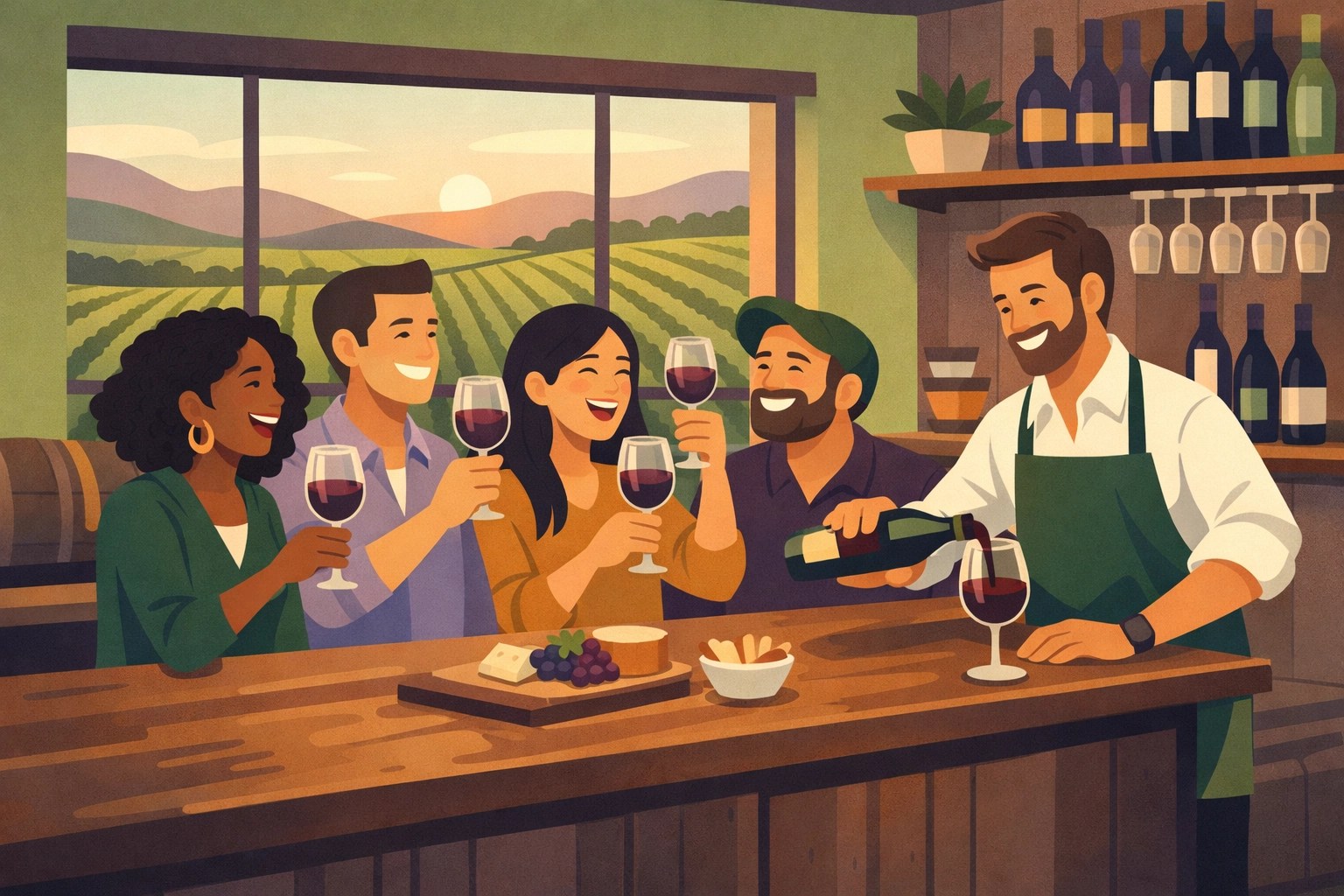 Intimate boutique winery tasting room in Loudoun County Virginia
