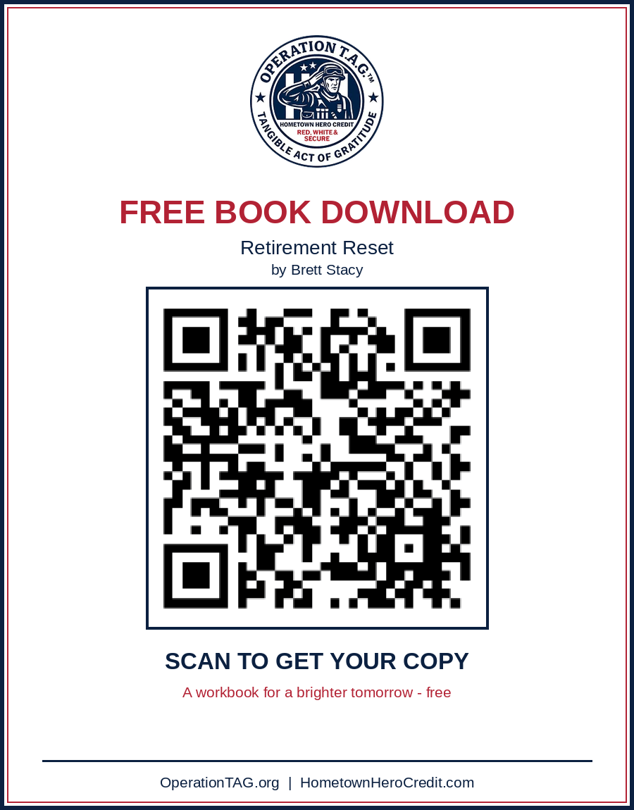 Free Book Download: Retirement Reset by Brett Stacy. Scan the QR code to get your copy.