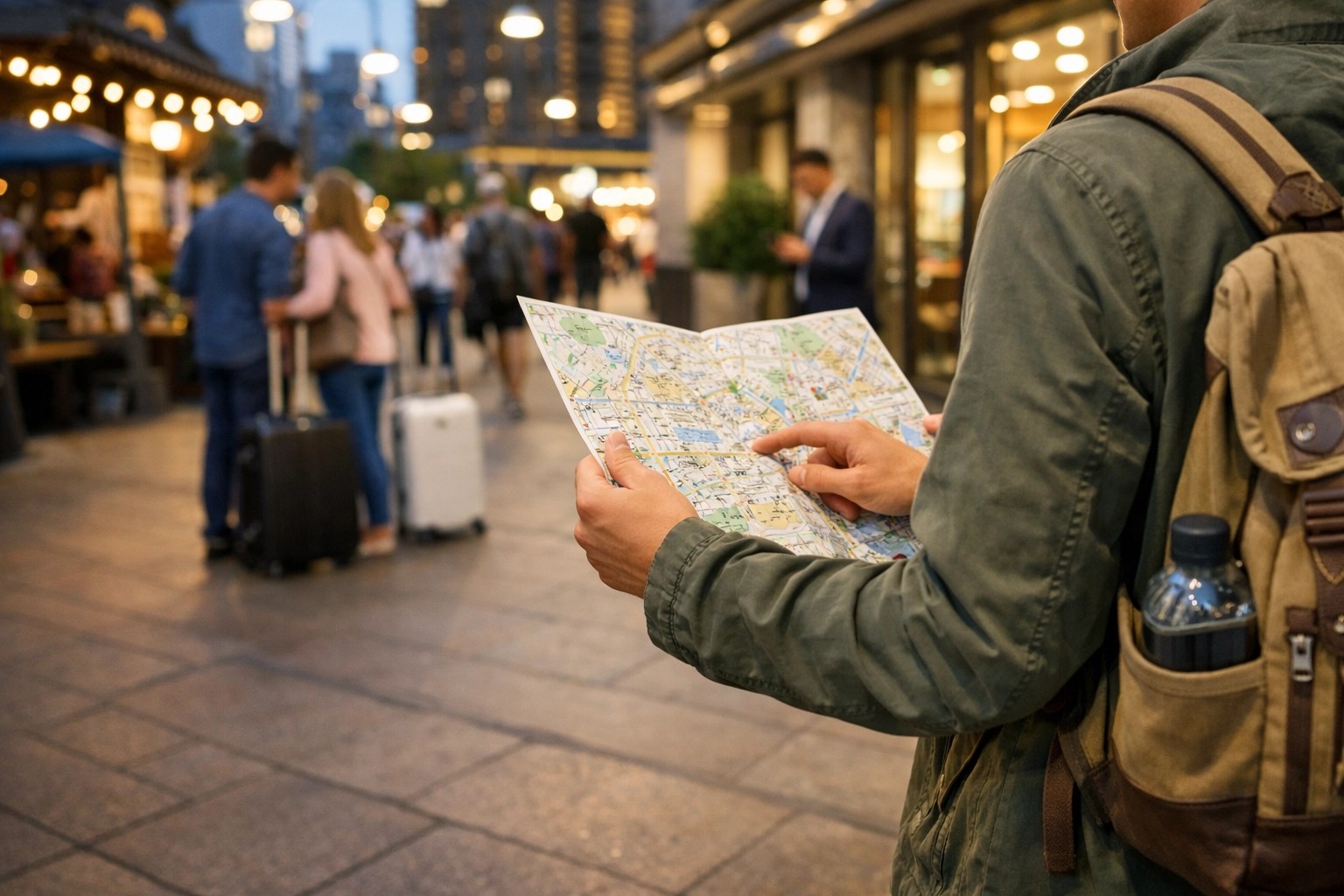 Travel safety tip: using a phone for navigation in a safe public area