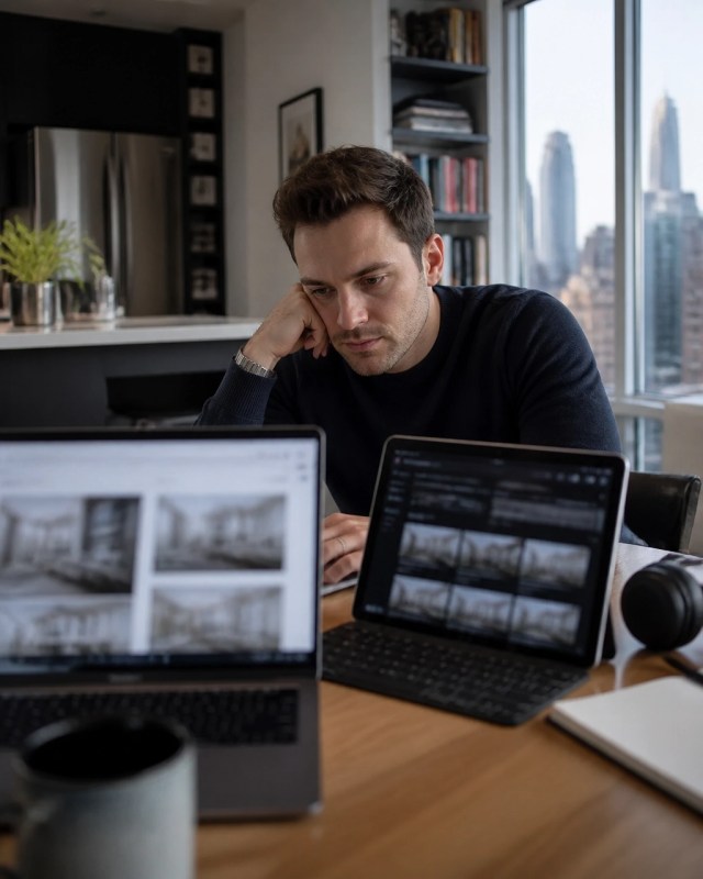 NYC renter comparing a public rental portal with a broker-only listing dashboard