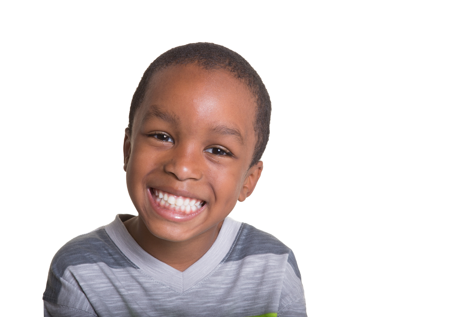 Smiling boy studio portrait