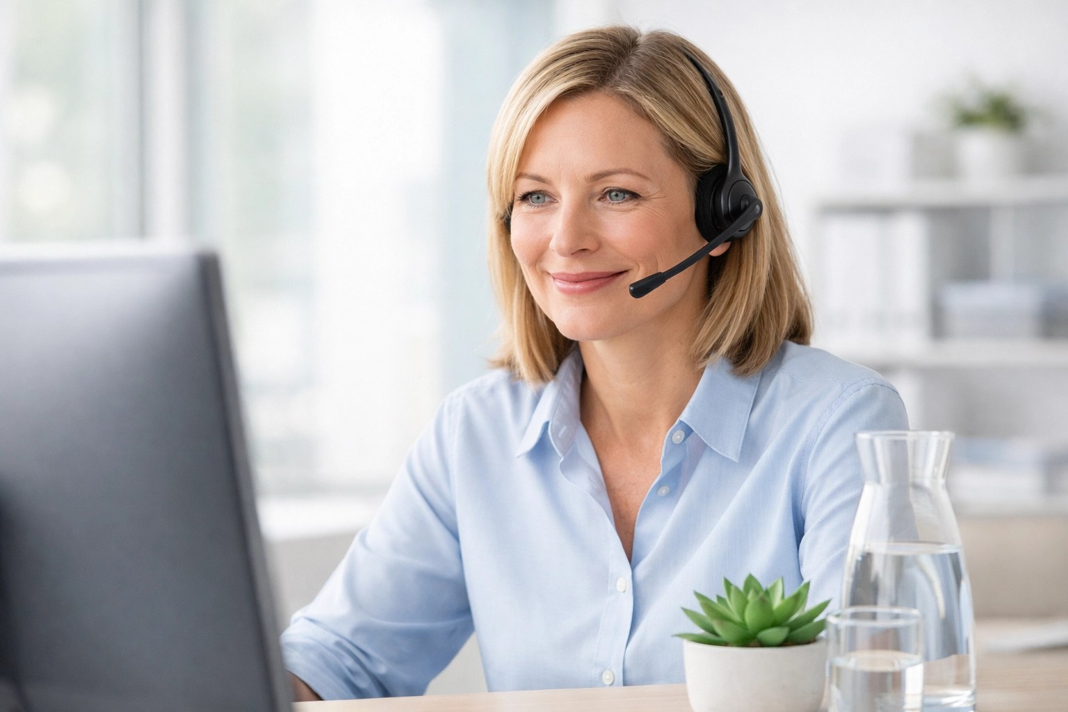 A friendly NEMT dispatcher provides immediate confirmation for a door-to-door ride.