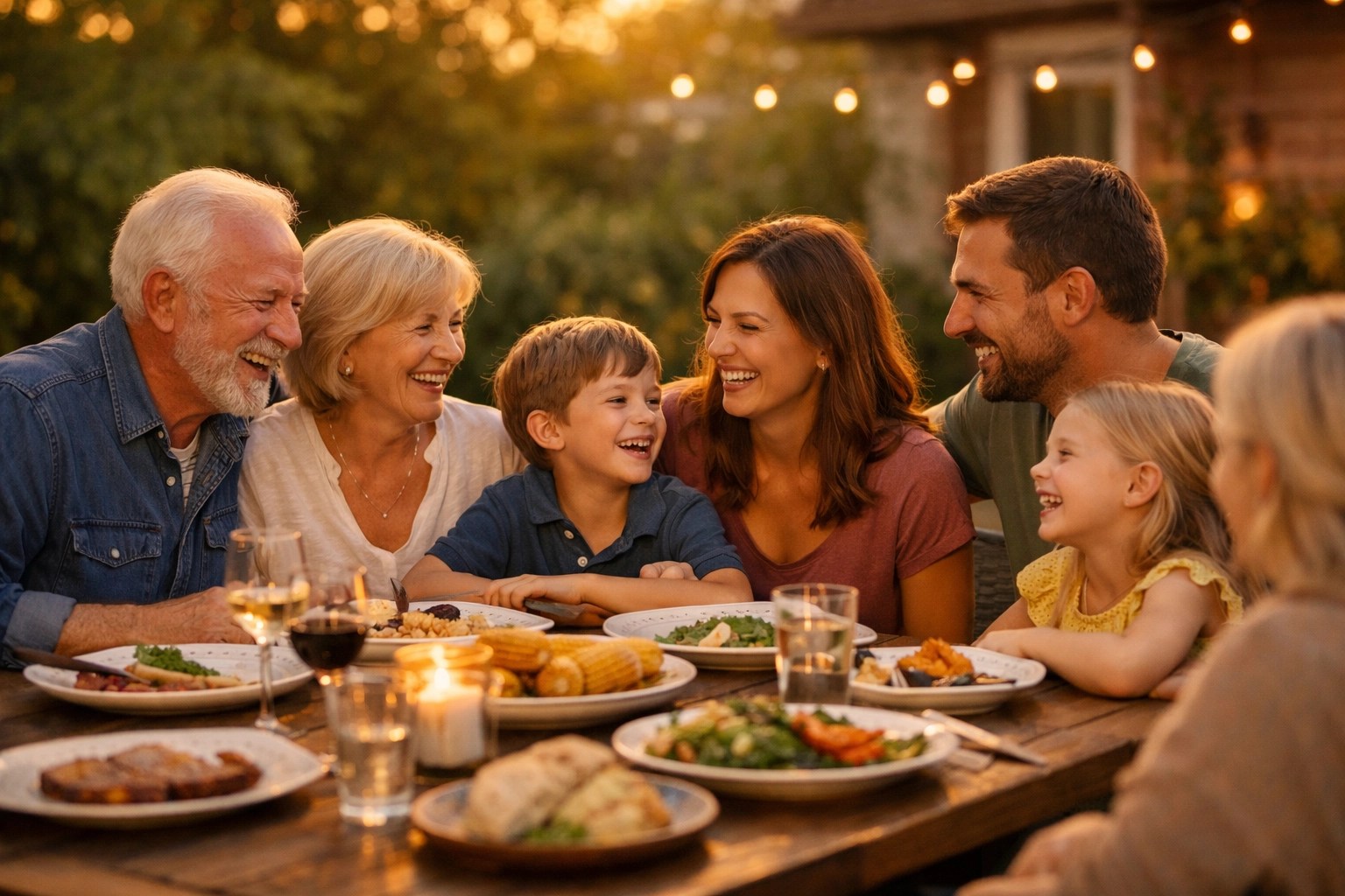 Multi-generational family gathering outdoors, representing the heart of legacy planning