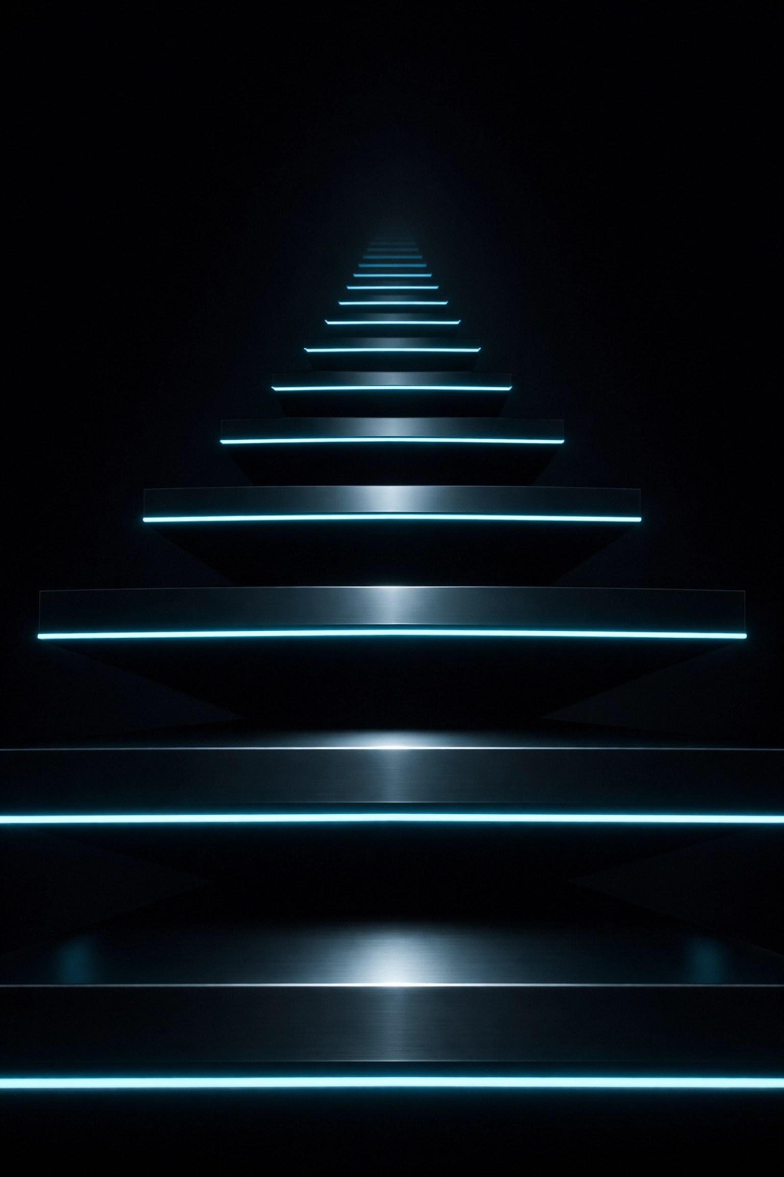 Ascending neon platforms symbolizing agency growth and scaling with flexible design subscriptions.