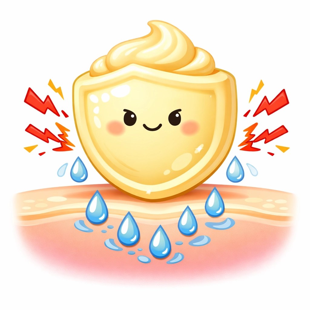 Shea butter forming a protective moisture shield on sensitive skin to prevent underarm irritation.