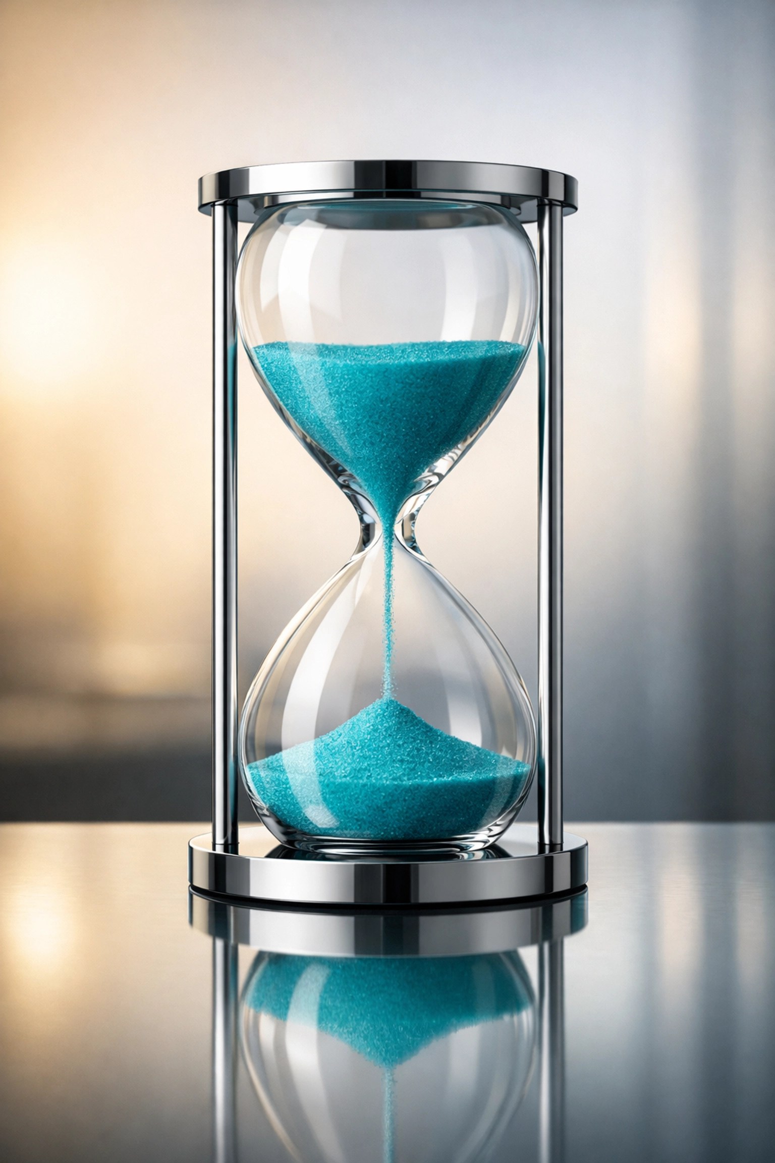 Silver hourglass symbolizing deadline management and timely filing for New Mexico ethics reporting compliance.