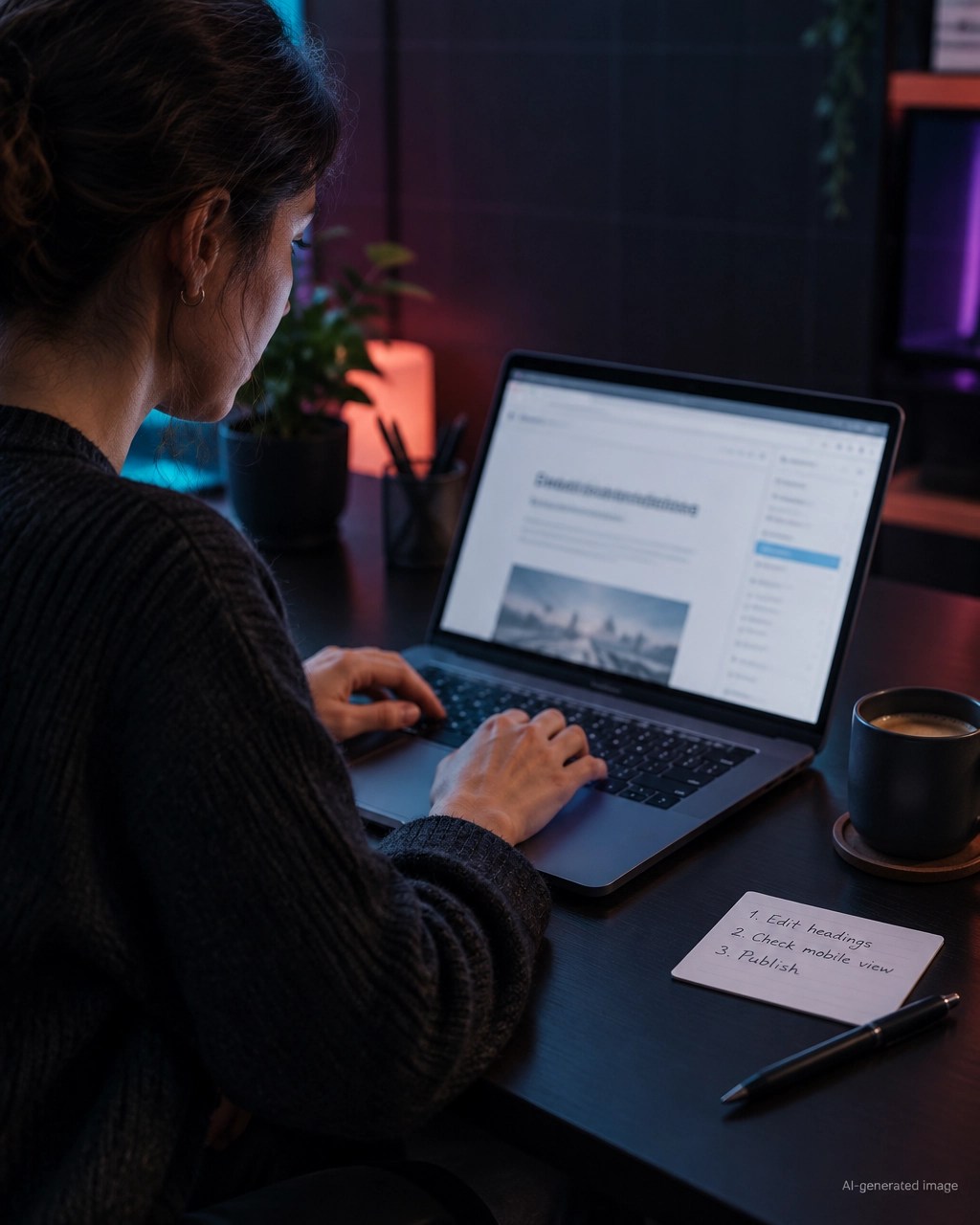 Non-technical marketer editing a website in a no-code editor