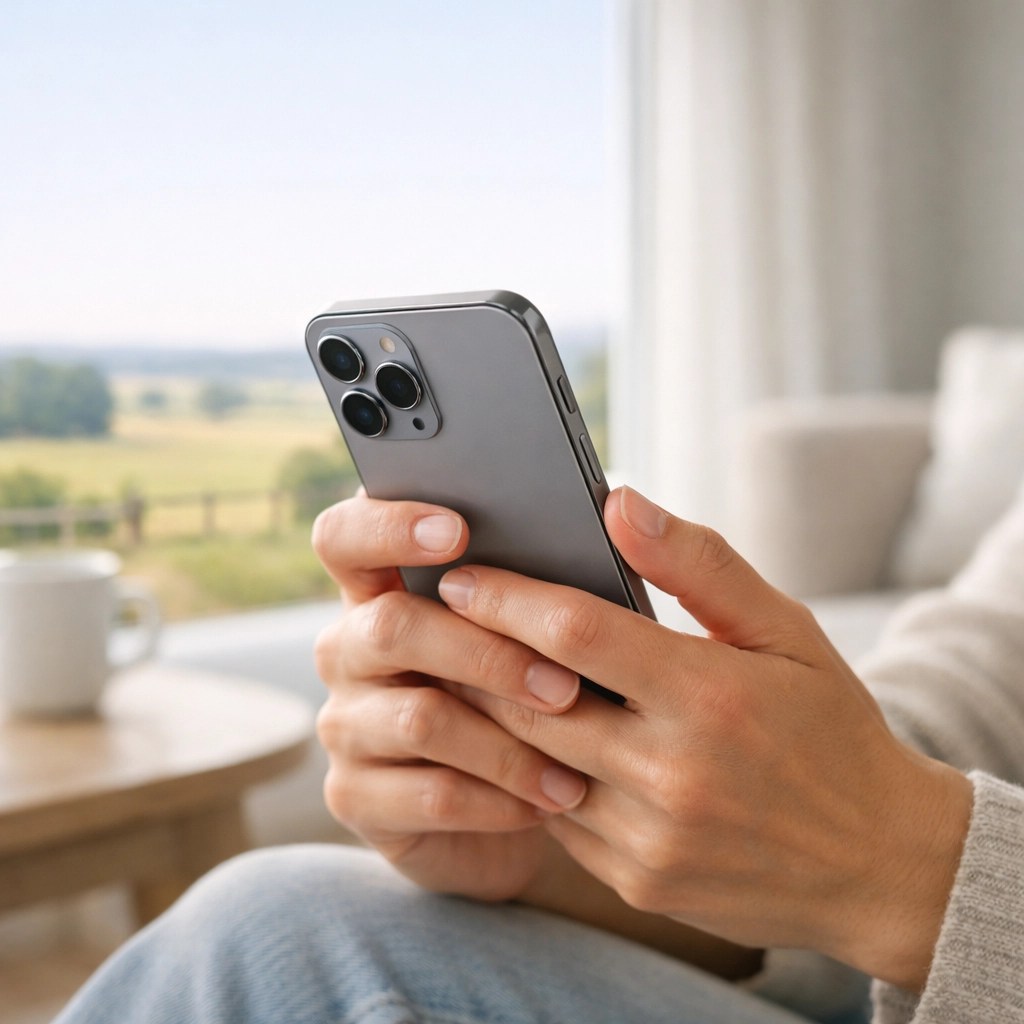 Using a smartphone to book a medical ride in a rural area for healthcare access.