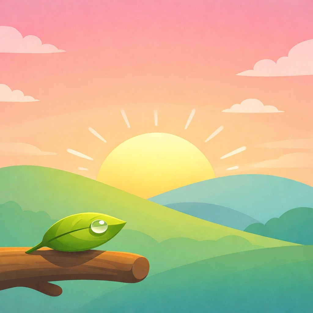 A minimalist sunrise over hills symbolizing a fresh and healthy start to a natural deodorant routine.