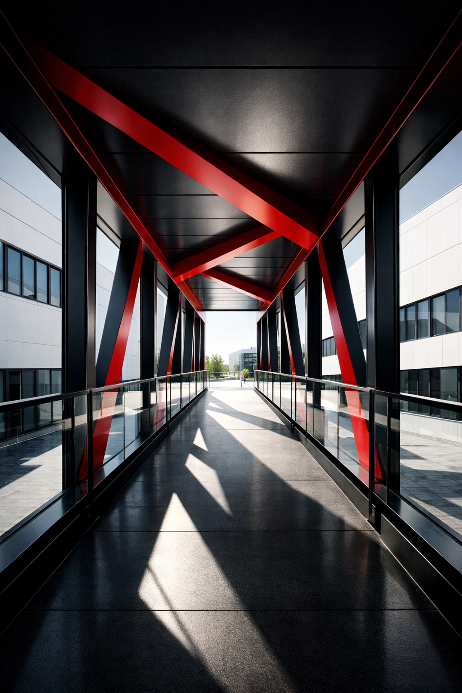 Modern architectural bridge symbolizing the transition from individual-led to system-led leadership.