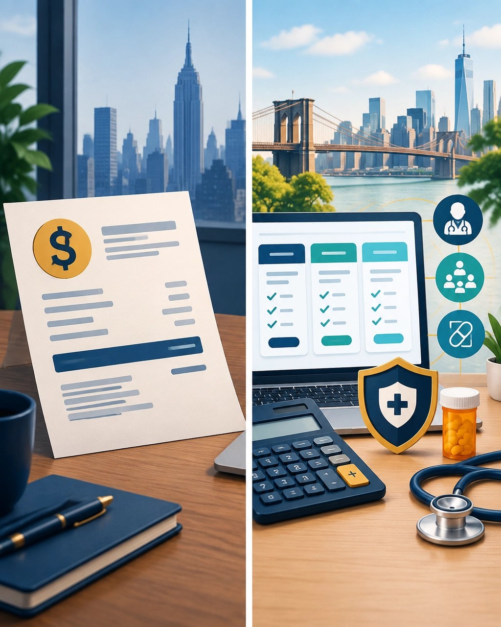 Side-by-side illustration of COBRA costs and Qualified Health Plan expenses