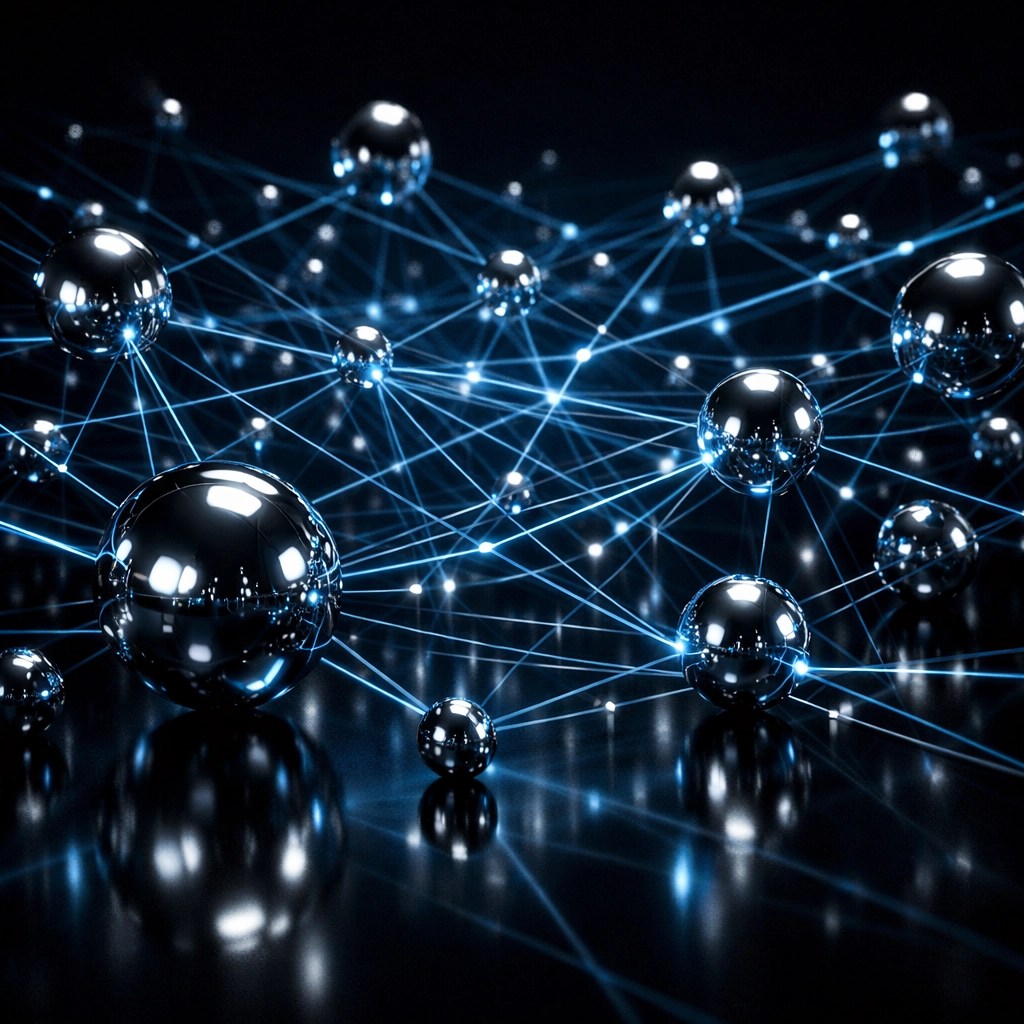 An interconnected digital network of spheres illustrating a scalable agency ecosystem and operational workflow.