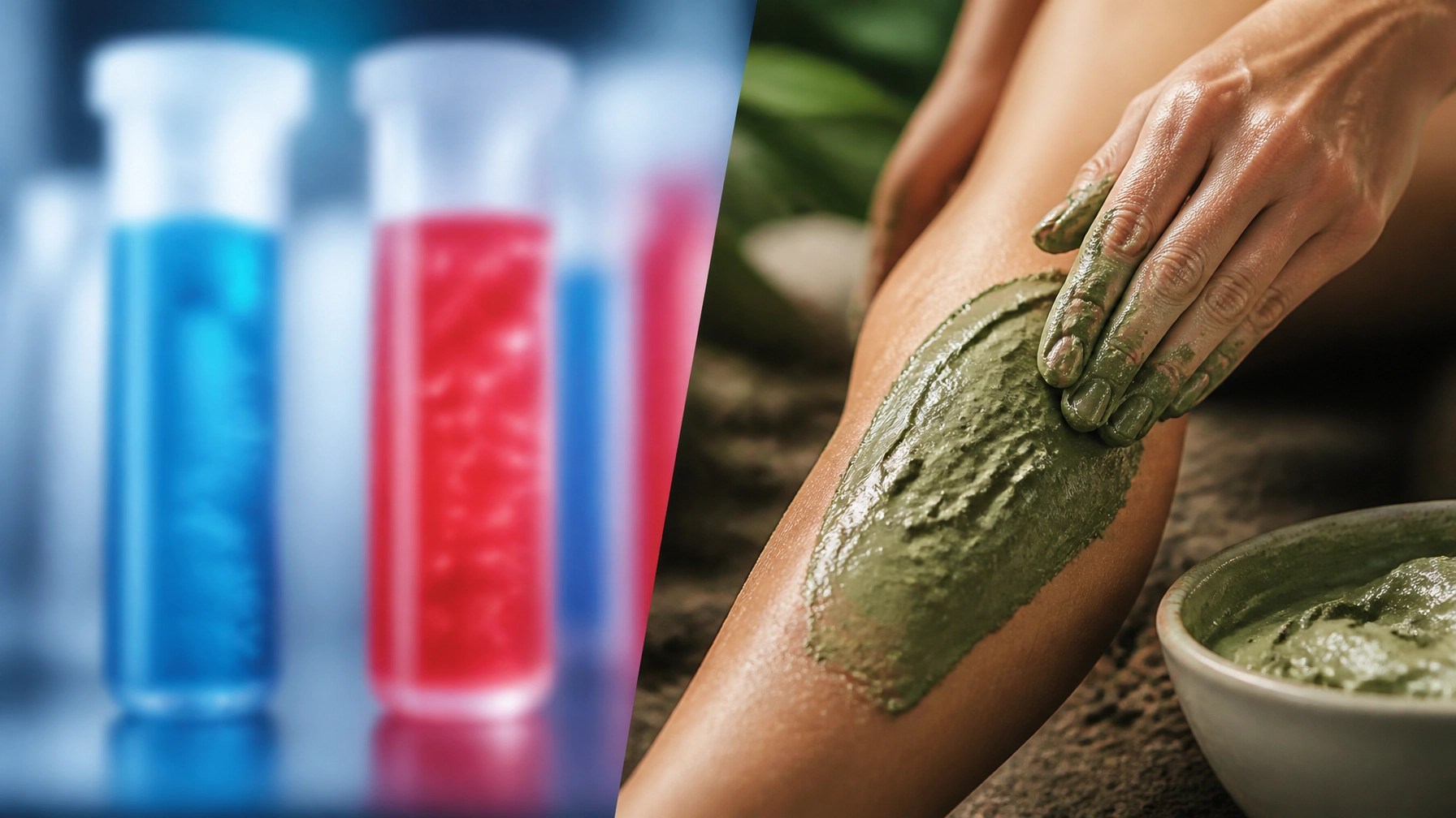 Comparison between natural green clay and synthetic tubes