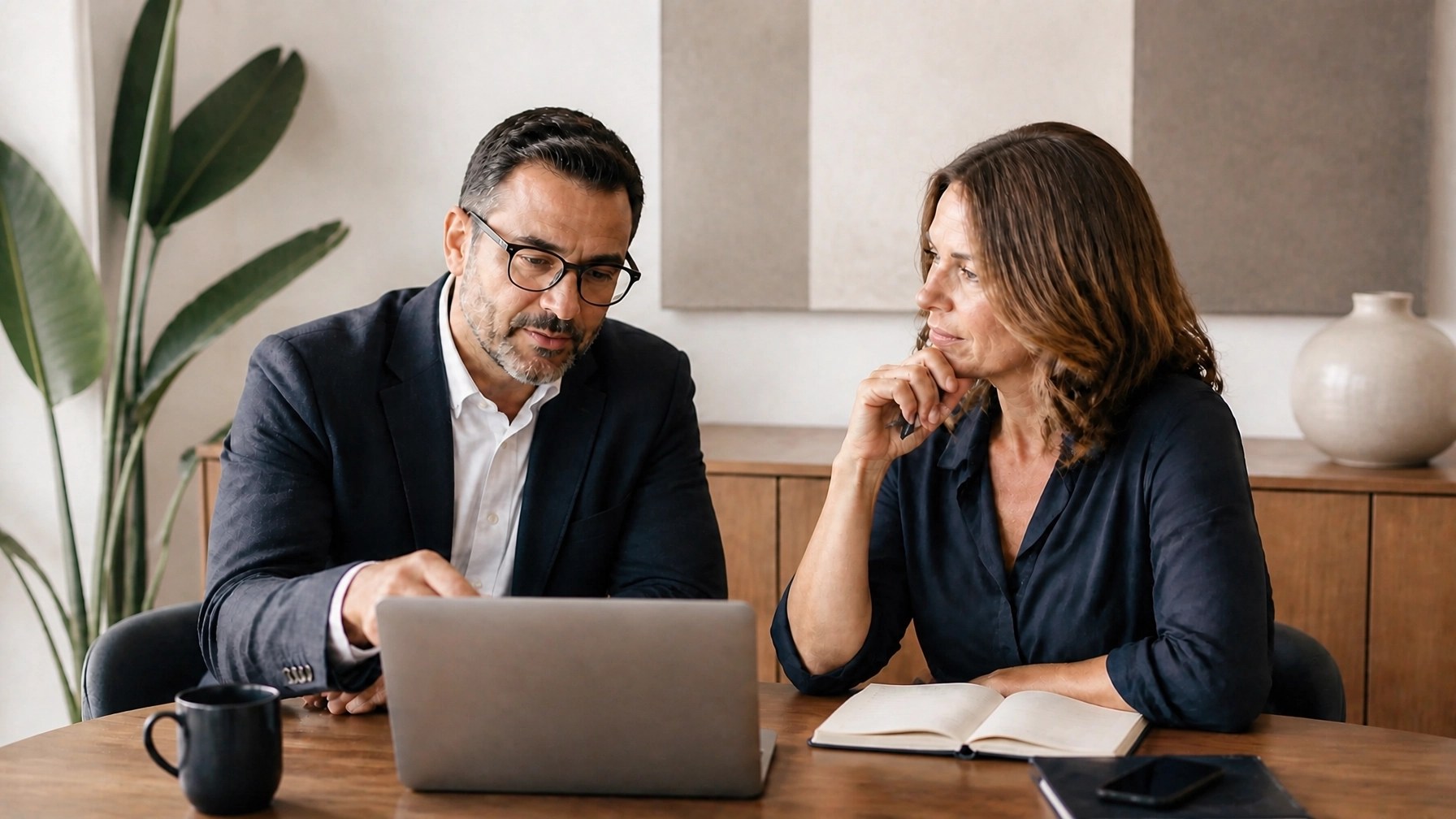 Business coaching conversation focused on client results and written recommendations
